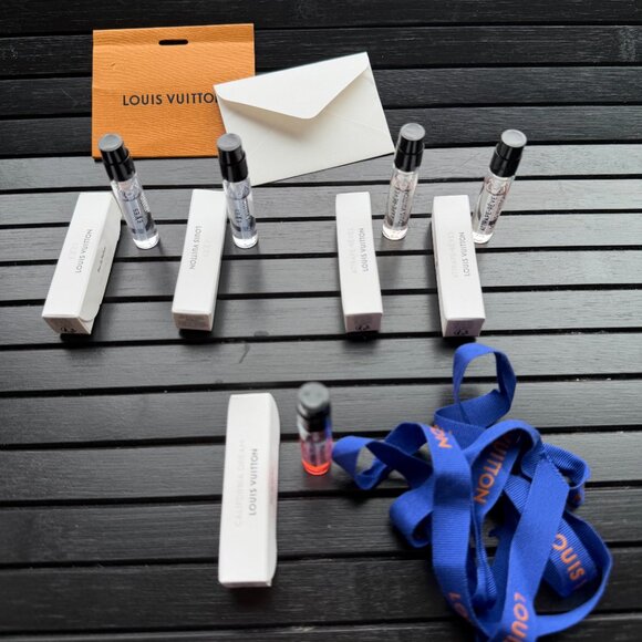Louis Vuitton Fragrance Spray Sample Bundle + LV Card Envelope Ribbon Gift Set - Picture 2 of 10